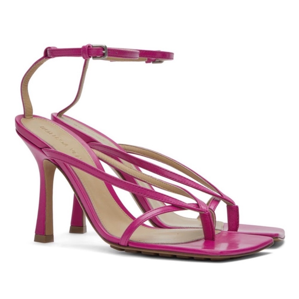 SHEIN Women's Pink Strappy Heel Square Toe Sandals 8